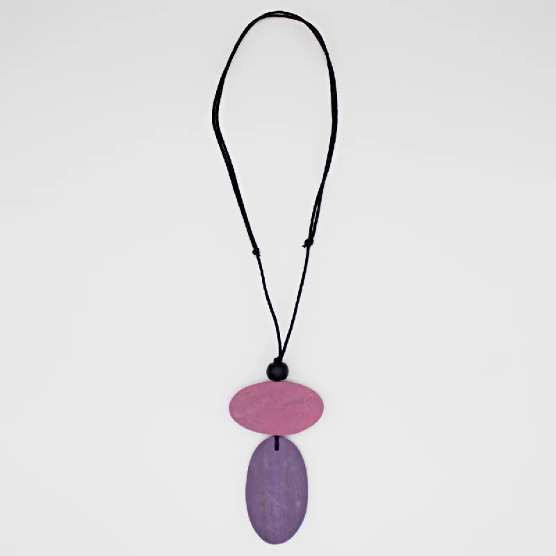 Clearance Sale Moonstone Necklace Purple Double Bead Alaina Pendant