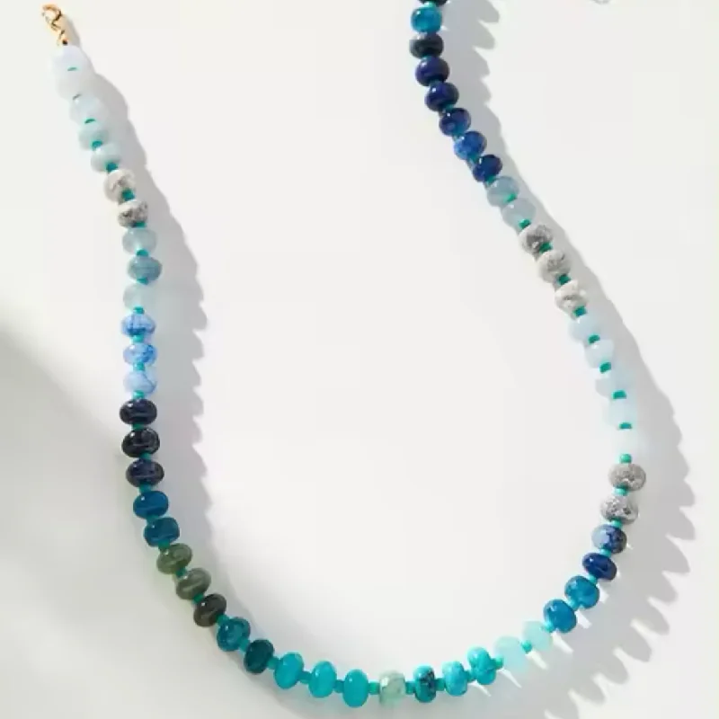 Shop Now, Save Big Bucks Statement Earrings Rainbow Stone Necklace - Turquoise and Blues
