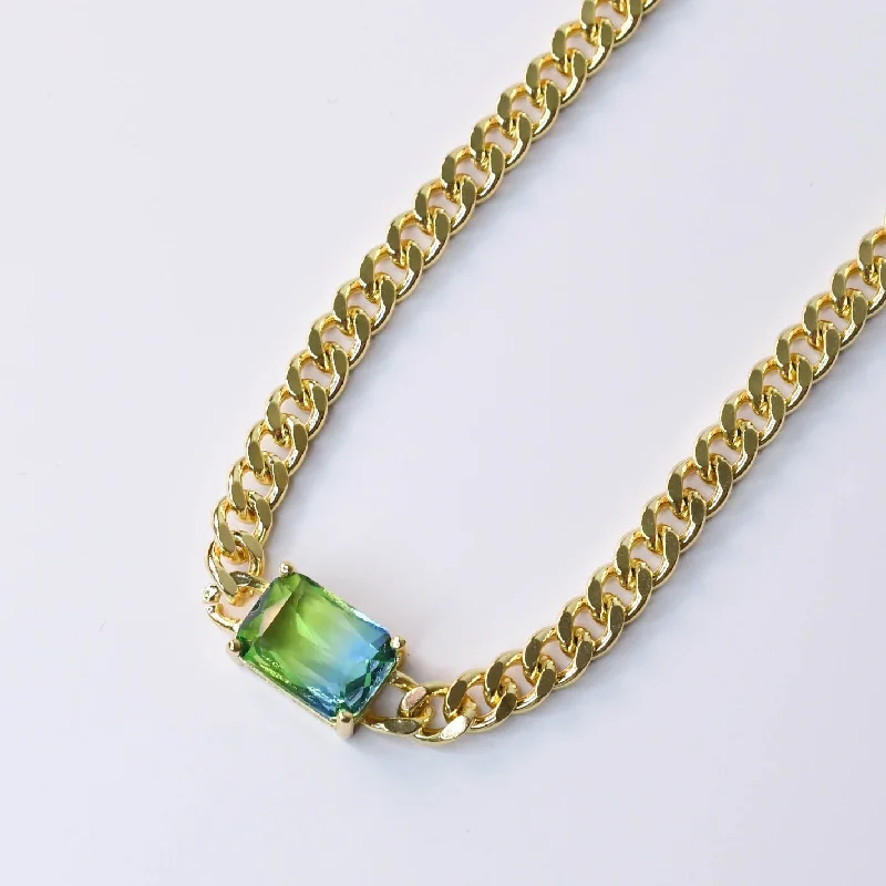 Limited Time, Unlimited Deals Handmade Chain Royal Gem Blue/Green Necklace M5