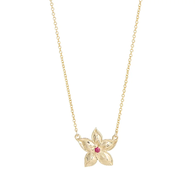 Massive Clearance Sale Trendy Necklace RUBY FLEUR PENDANT