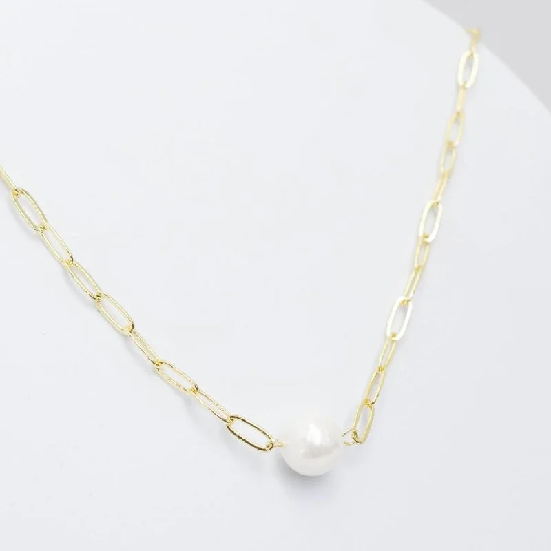 Exclusive Members - Only Sale Vintage Ring Single Pearl Gold Necklace I-21