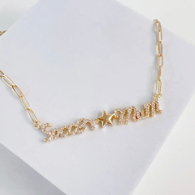 New Arrivals Beautiful Jewelry Soccer Mom Gold Necklace T36