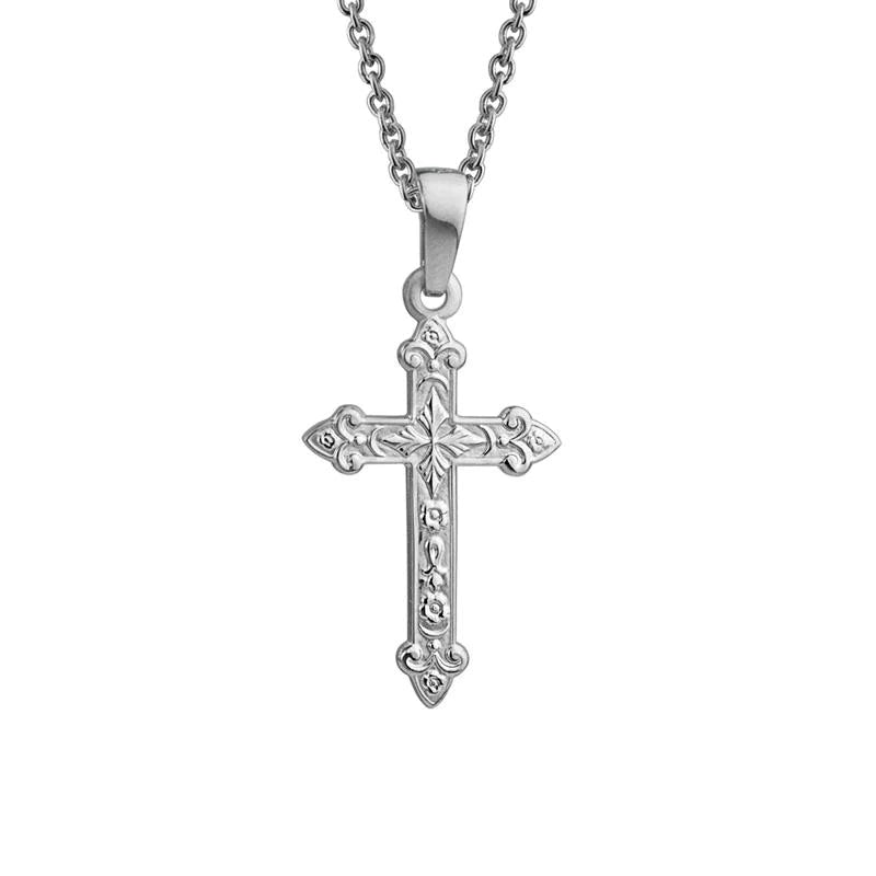 Unbeatable Savings Await Gold Chain Sterling Silver Embossed Cross Necklace