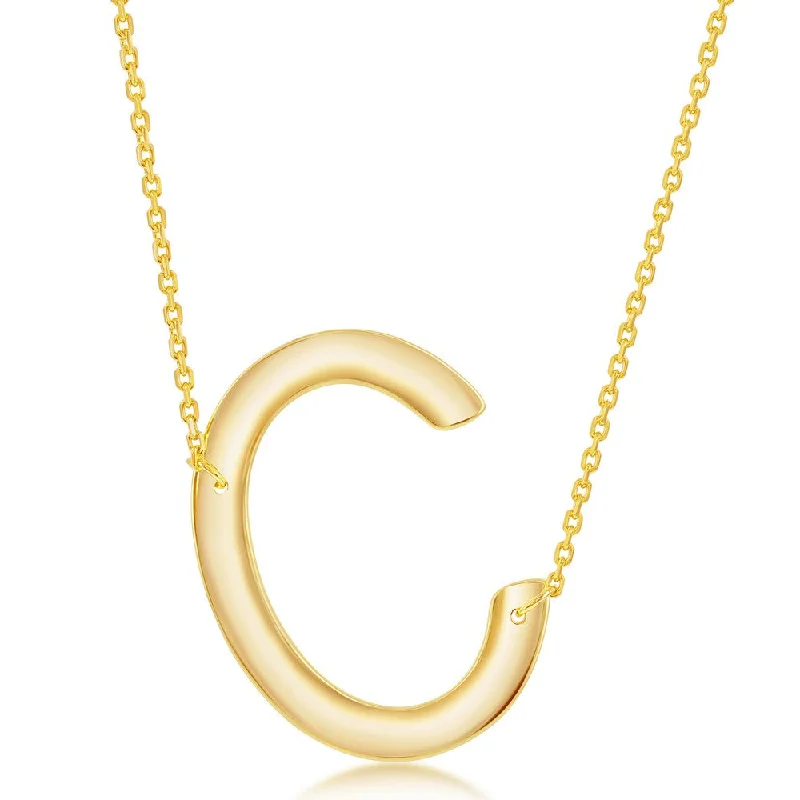 Exclusive Offers for Our Valued Customers Gold Choker Sterling Silver with Yellow Large Initial-C Exclusive Offers for Our Valued Customers Gold Choker Sterling Silver with Yellow Large Initial-C