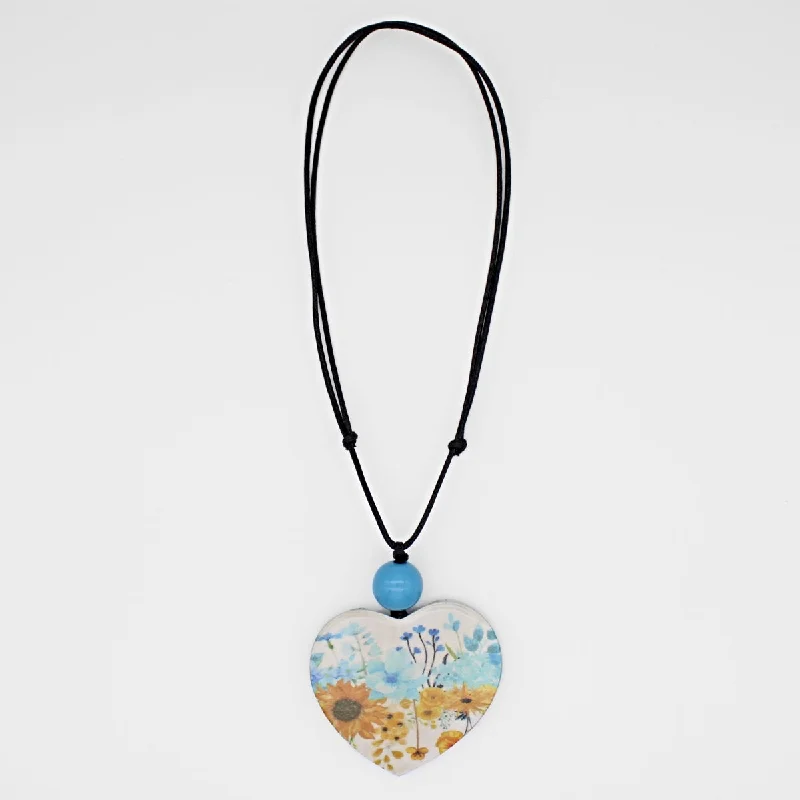 Shop Comfortably at Home Fashion Jewelry Sunflower Heart Pendant Necklace