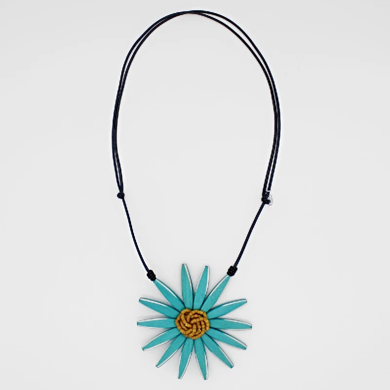 New Arrivals on Discount Elegant Ring Teal Amaya Flower Statement Necklace