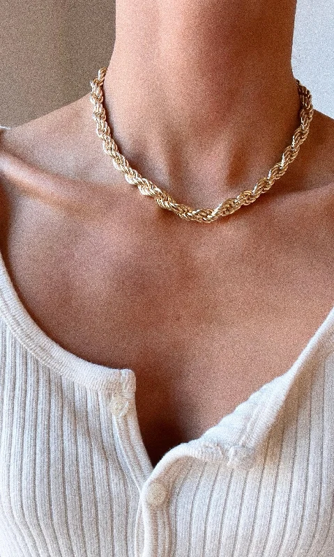 Flash Sale, Grab the Deals Fast Classic Diamond Ring Thick Layering  Rope Necklace
