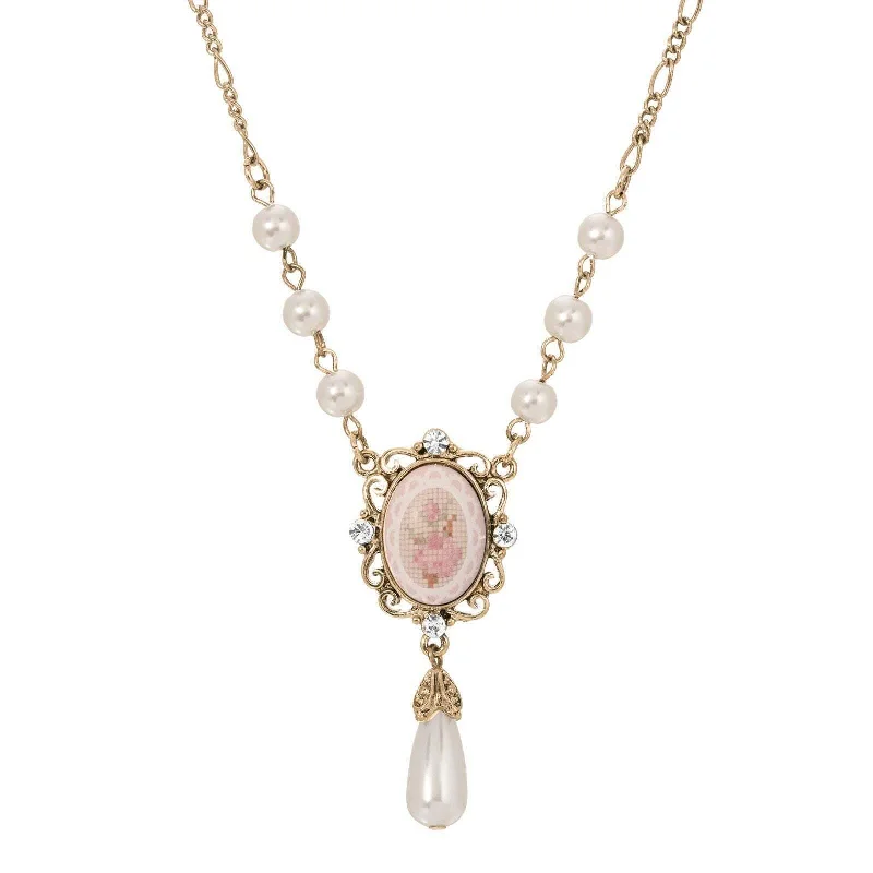 New Arrivals on Discount Infinity Ring 1928 Jewelry Stitch Pattern Pink Porcelain Rose Faux Pearl Drop Necklace 16" + 3" Extender New Arrivals on Discount Infinity Ring 1928 Jewelry Stitch Pattern Pink Porcelain Rose Faux Pearl Drop Necklace 16" + 3" Extender