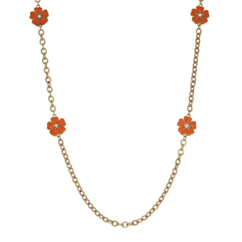 Limited - Time Offer Bridal Earrings 2028 Jewelry Hibiscus Flower Hand Enameled Link Chain Necklace 40" Limited - Time Offer Bridal Earrings 2028 Jewelry Hibiscus Flower Hand Enameled Link Chain Necklace 40"