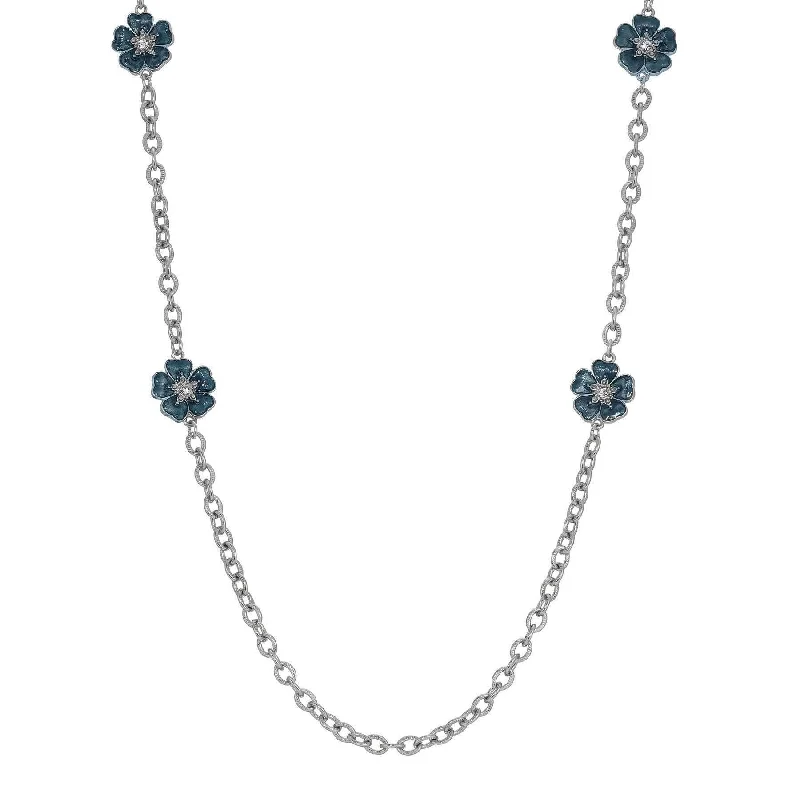 Silver Tone and Blue