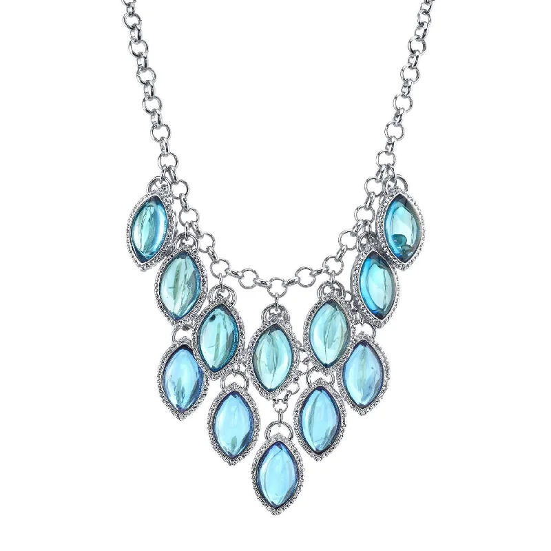 Limited Time, Unlimited Deals Round Cut Ring 2028 Jewelry Tonal Blue Navette Bib Necklace 16" + 3" Extender Limited Time, Unlimited Deals Round Cut Ring 2028 Jewelry Tonal Blue Navette Bib Necklace 16" + 3" Extender