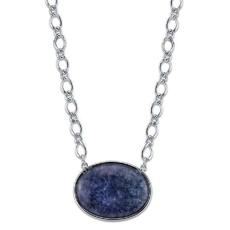 Huge Discounts, Unbeatable Offers Black Pearl Necklace 2028 Jewelry Blue Sodalite Gemstone Oval Stone Pendant Necklace 16" + 3" Extender Huge Discounts, Unbeatable Offers Black Pearl Necklace 2028 Jewelry Blue Sodalite Gemstone Oval Stone Pendant Necklace 16" + 3" Extender
