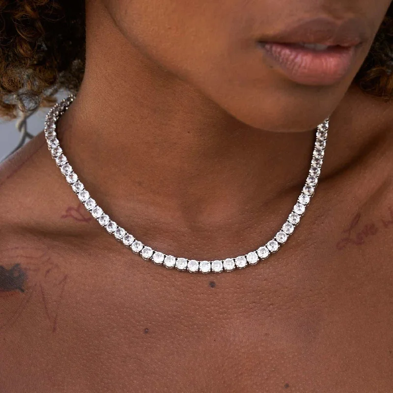 Limited - Edition Collections Now on Sale Infinity Ring Diamond Tennis Necklace in White Gold- 5mm Limited - Edition Collections Now on Sale Infinity Ring Diamond Tennis Necklace in White Gold- 5mm