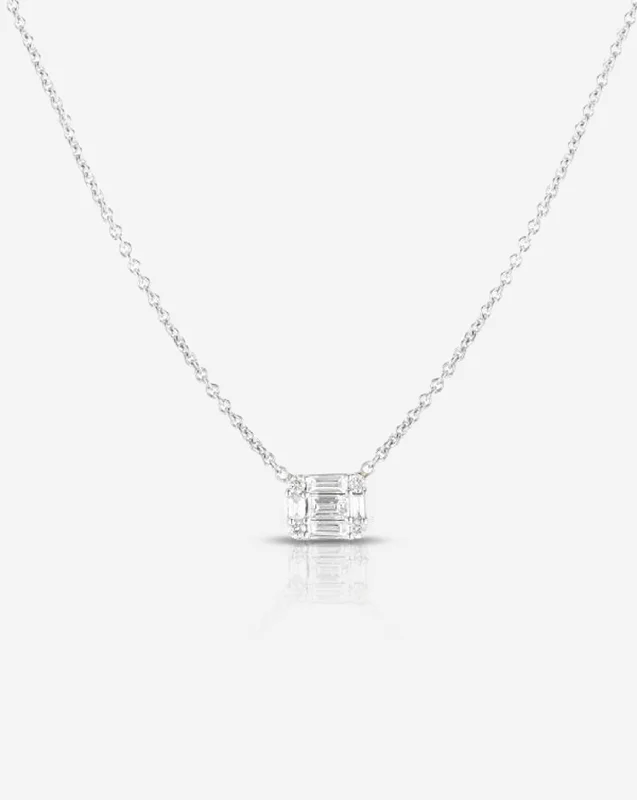 Huge Discounts, Unbeatable Offers Zirconia Ring Petite Emerald Illusion Necklace