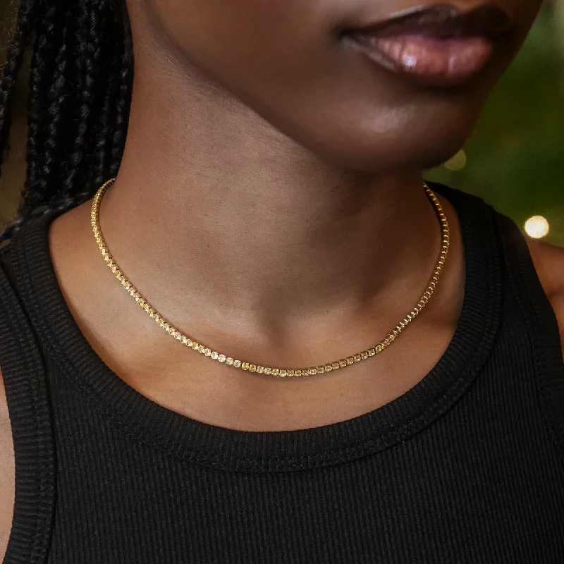 Flash Sale Gold Necklace Canary Micro Tennis Necklace