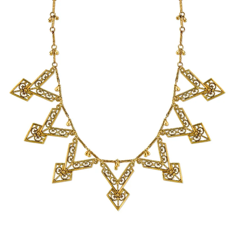 Shop Now, Save Big Bucks Classic Pendant T.R.U. Antiqued Chevron Bib Necklace 16" + 3" Extender Shop Now, Save Big Bucks Classic Pendant T.R.U. Antiqued Chevron Bib Necklace 16" + 3" Extender