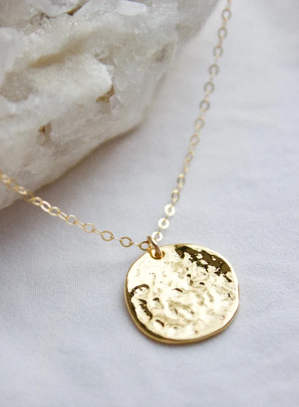 Exclusive Members - Only Sale Minimalist Ring POUNDED DISC NECKLACE