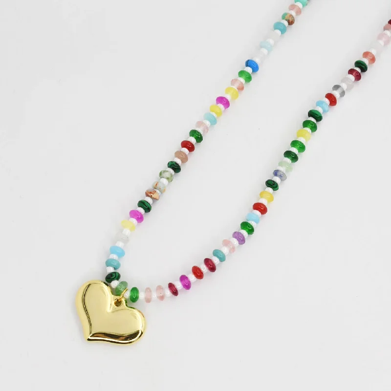 Black Friday - Style Deals All Week Long Onyx Bracelet Colorful Gemstone with Heart N58