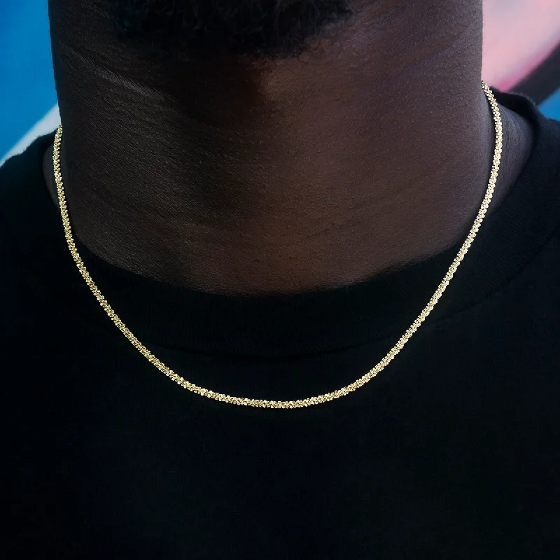 New Arrivals on Discount Silver Pendant Popcorn Chain in Yellow Gold- 2mm