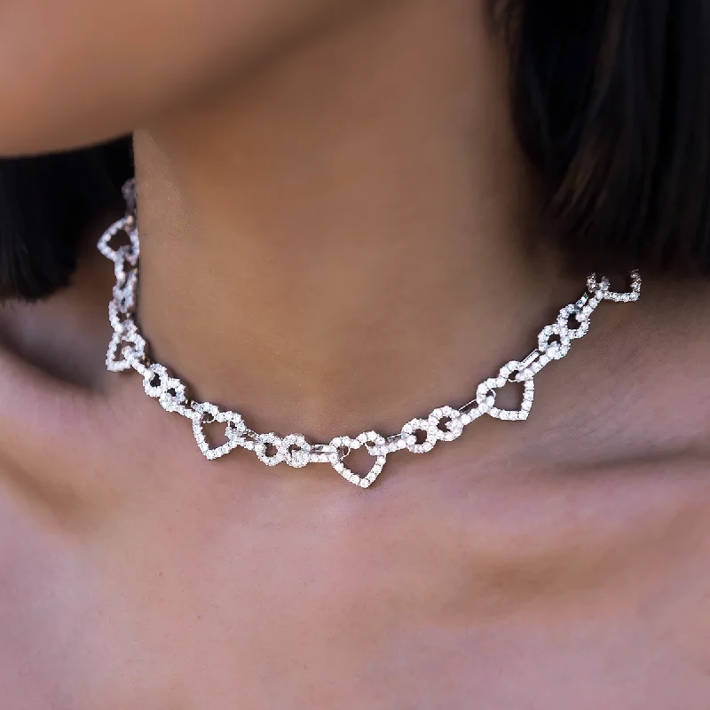 Big Savings, Big Smiles Crystal Pendant Diamond Heart Infinity Necklace