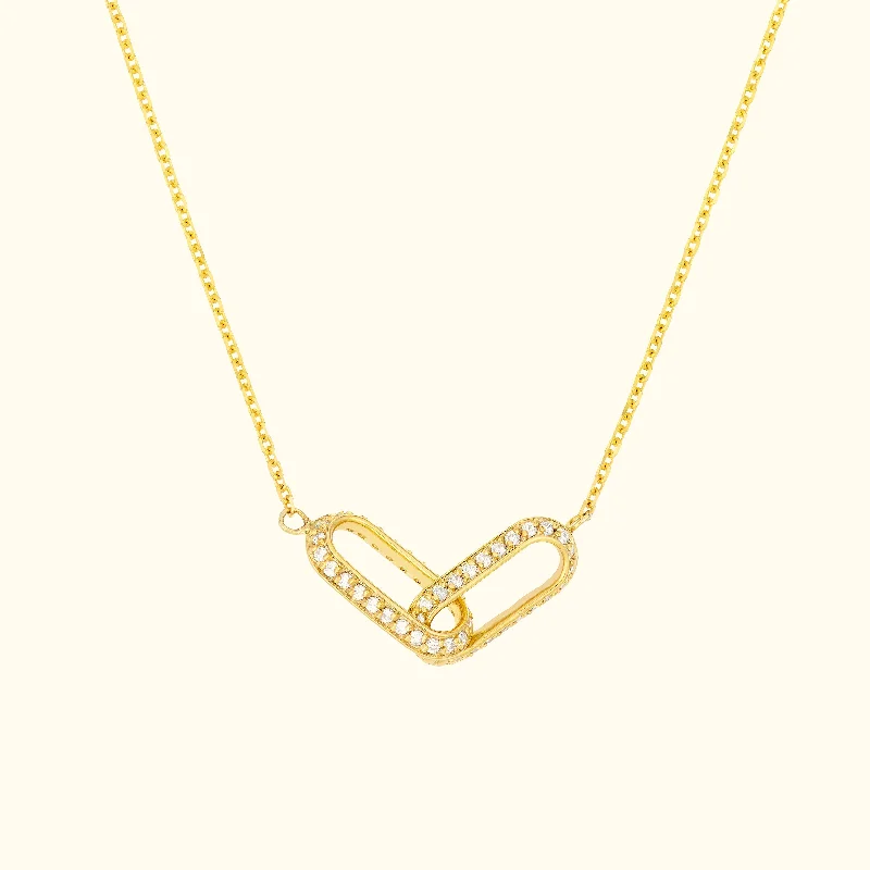 Flash Sale, Grab the Deals Fast Beaded Necklace Diamond Paper Clip Links Necklace