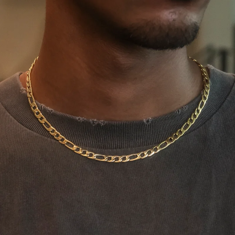 Unbeatable Savings Await Personalized Bracelet Figaro Chain in Yellow Gold- 6mm
