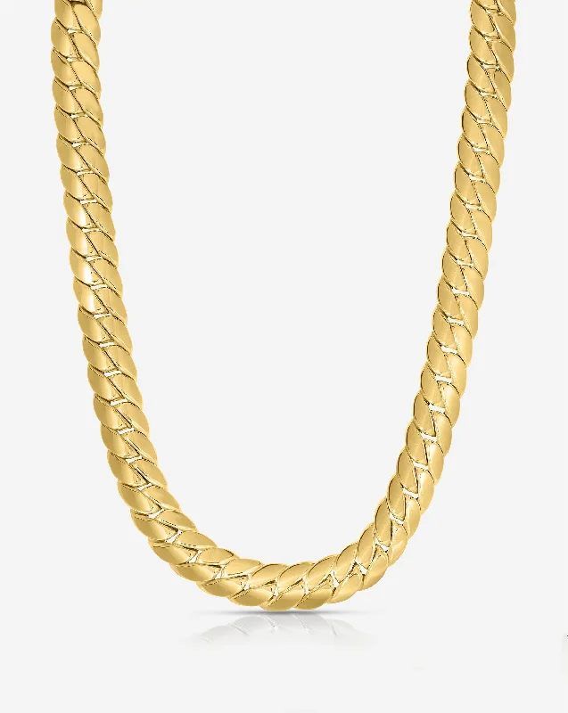 Shop Comfortably at Home Classic Gold Ring Gold Flat Chain Necklace