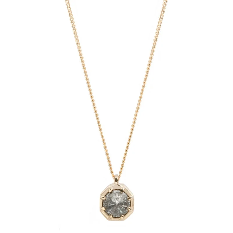 Shop Comfortably at Home Fashion Bangles Brilliant Cut Salt + Pepper Necklace