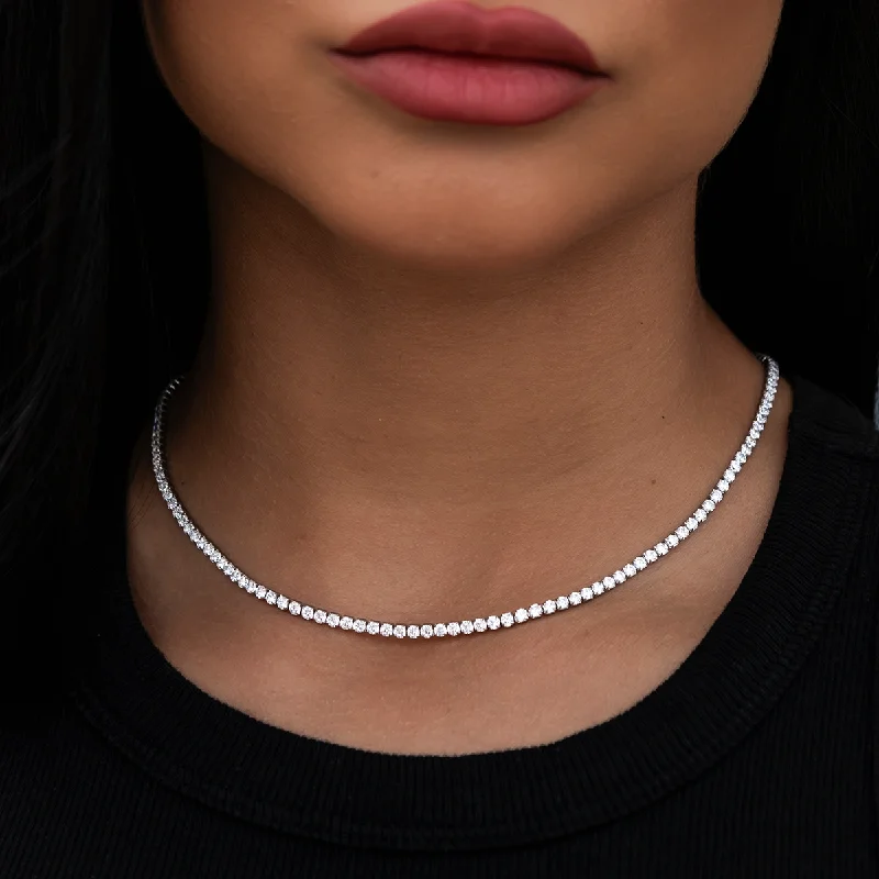 Flash Sale, Grab the Deals Fast Twisted Band Ring Micro Tennis Necklace in White Gold Flash Sale, Grab the Deals Fast Twisted Band Ring Micro Tennis Necklace in White Gold