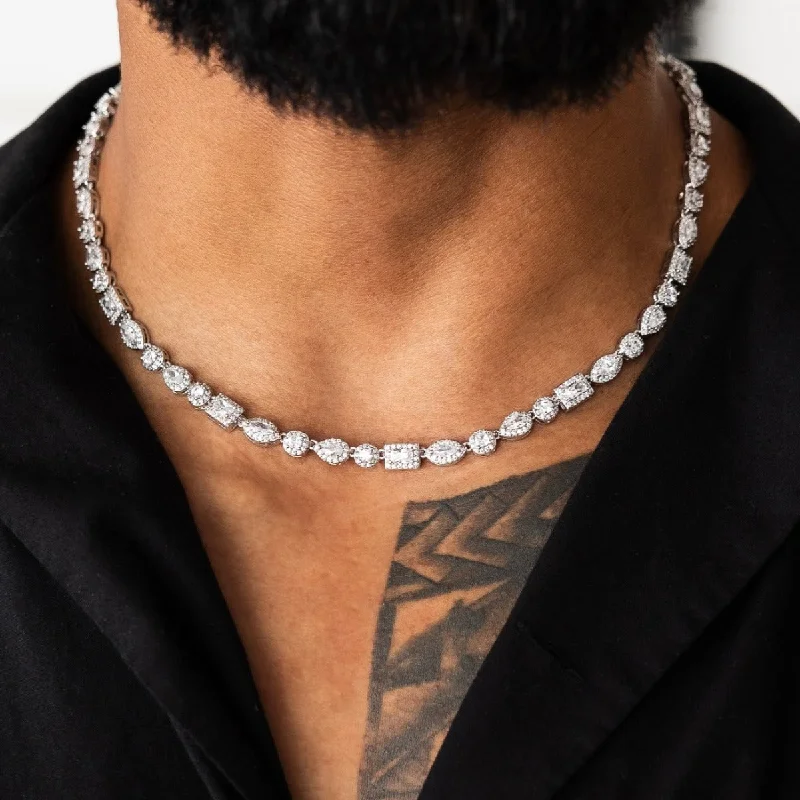 Season - End Clearance Marquise Ring Mixed Diamond Pave Chain
