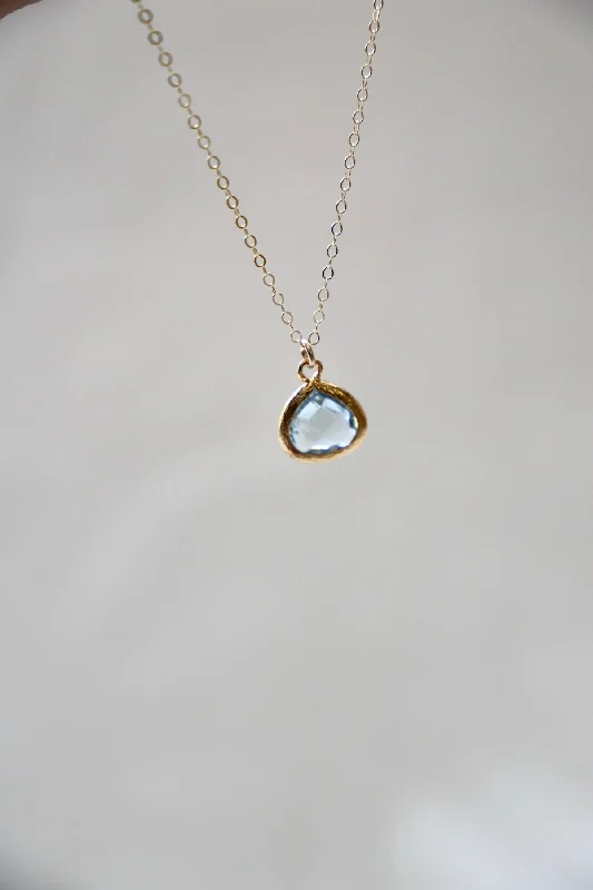 Exclusive Offers for Our Valued Customers Eternity Ring PETITE AQUAMARINE BEZEL NECKLACE