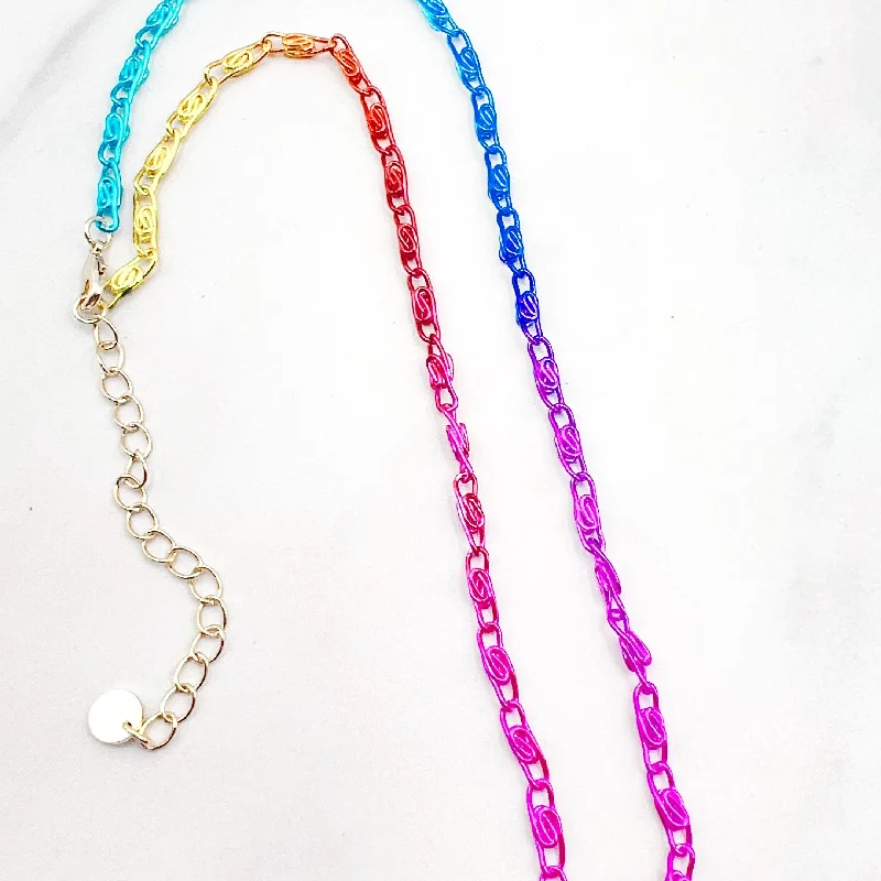 Be the First to Rock the Latest Trends Dainty Bracelet Rainbow Chain Necklace M16