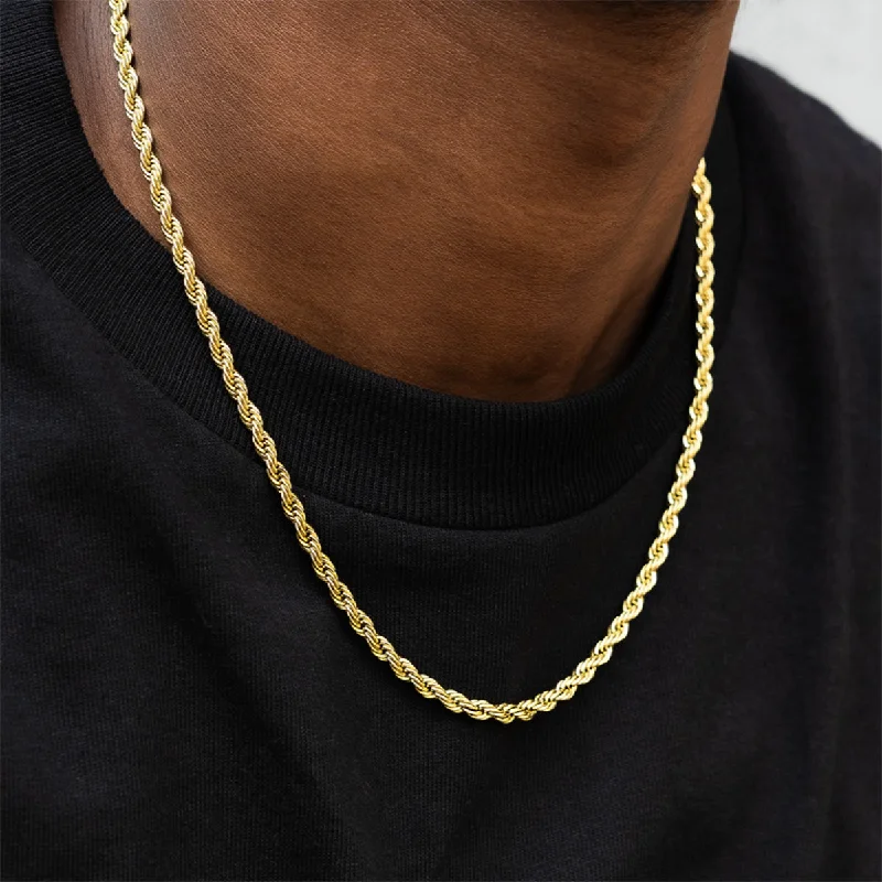 Buy More, Save More Stackable Jewelry Rope Chain in Yellow Gold- 4mm