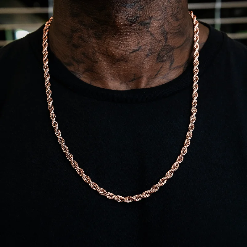 Limited - Edition Collections Now on Sale Minimalist Ring Rope Chain in Rose Gold- 6mm