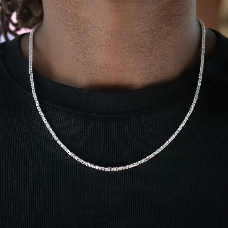 Be the First to Rock the Latest Trends Elegant Pendant Diamond Tennis Chain in White Gold- 2mm Be the First to Rock the Latest Trends Elegant Pendant Diamond Tennis Chain in White Gold- 2mm