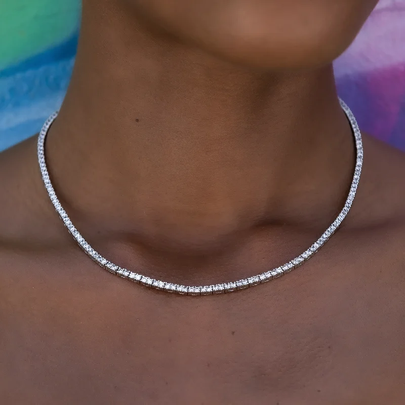 Flash Sale Trendy Jewelry Diamond Tennis Necklace in White Gold- 2mm