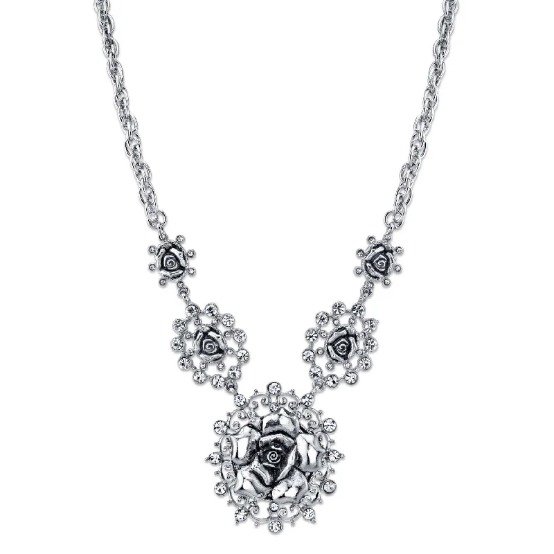 Exclusive Members - Only Sale Simple Earrings 1928 Jewelry Crystal Multi Flower Drop Necklace 16" + 3" Extender Exclusive Members - Only Sale Simple Earrings 1928 Jewelry Crystal Multi Flower Drop Necklace 16" + 3" Extender