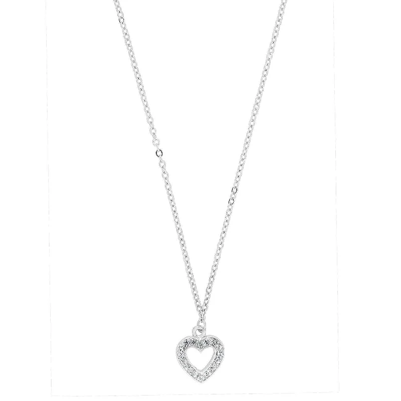 Black Friday - Style Deals All Week Long Bold Earrings 1928 Jewelry Crystal Heart Pendant Necklace 16" + 3" Extender