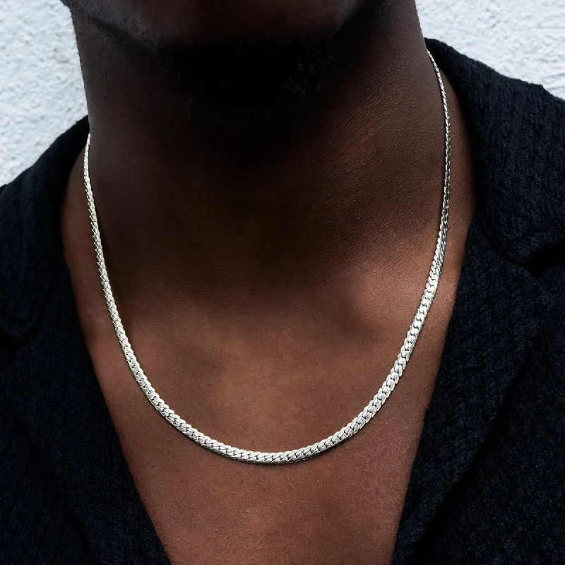 Buy More, Save More Diamond Studs South Beach Cuban™ Chain in White Gold- 5mm