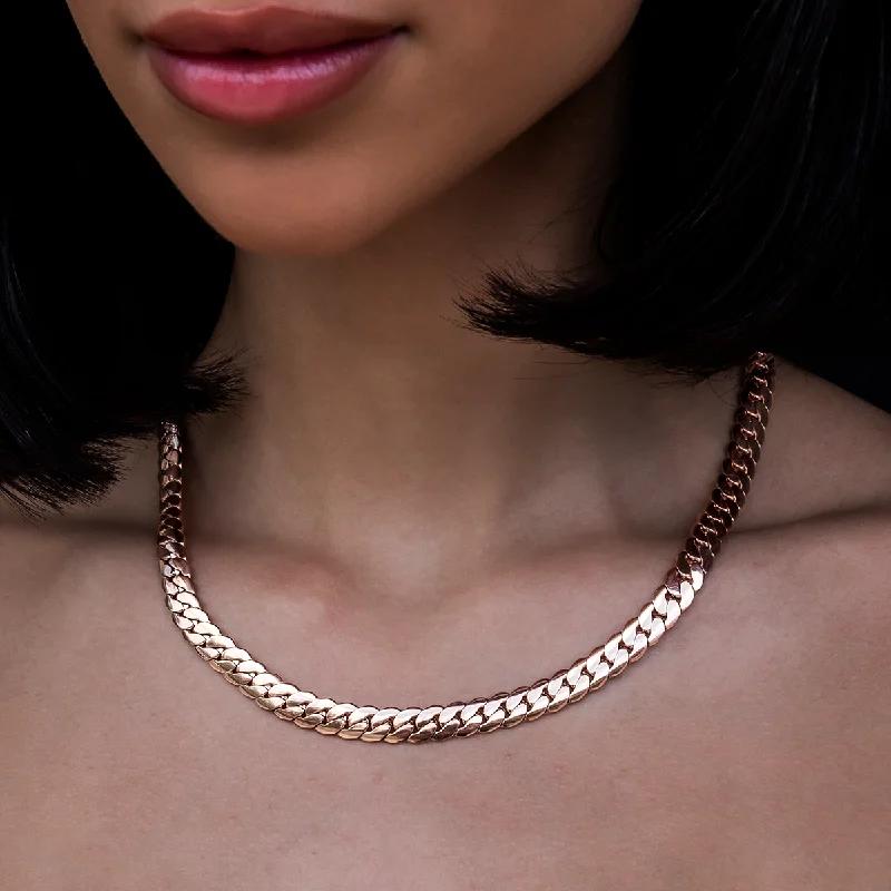 Black Friday - Style Deals All Week Long Engagement Jewelry South Beach Cuban™ Necklace in Rose Gold- 8mm Black Friday - Style Deals All Week Long Engagement Jewelry South Beach Cuban™ Necklace in Rose Gold- 8mm