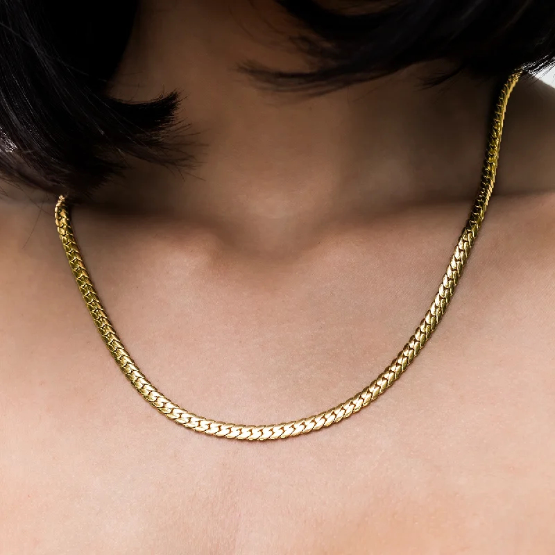 Clearance Sale Handmade Pendant South Beach Cuban™ Necklace in Yellow Gold- 5mm