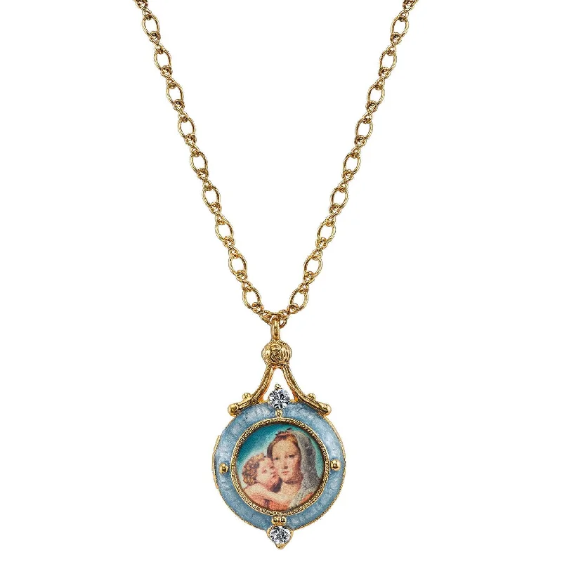 Don't Miss Your Chance Huggie Earrings Symbols Of Faith Enamel Mary And Child Locket Necklace 18" Don't Miss Your Chance Huggie Earrings Symbols Of Faith Enamel Mary And Child Locket Necklace 18"
