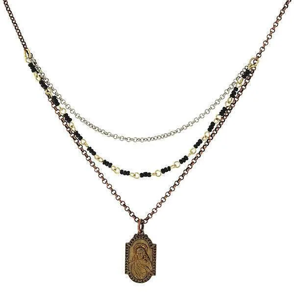 Season - End Clearance Square Cut Ring Symbols Of Faith Sacred Heart Our Lady Of Mount Carmel Medal Pendant Necklace 16" + 3" Extender Season - End Clearance Square Cut Ring Symbols Of Faith Sacred Heart Our Lady Of Mount Carmel Medal Pendant Necklace 16" + 3" Extender