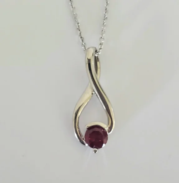 Clearance Sale, Steal Great Bargains Silver Pendant 14kt White Gold Ruby Pendant