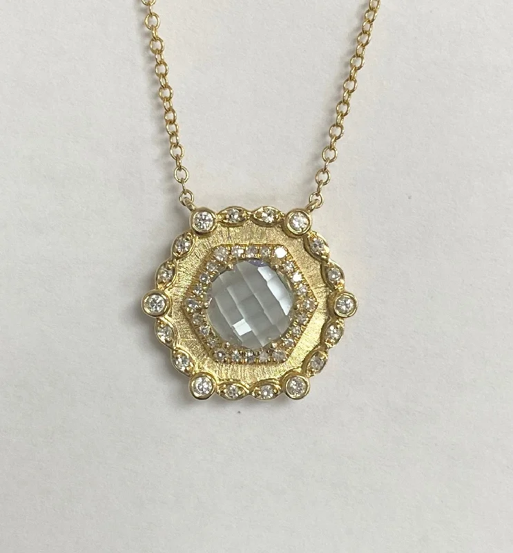 Limited - Time Offer Cocktail Ring 14kt Yellow Gold Checkerboard Cut Aquamarine and Diamond Necklace