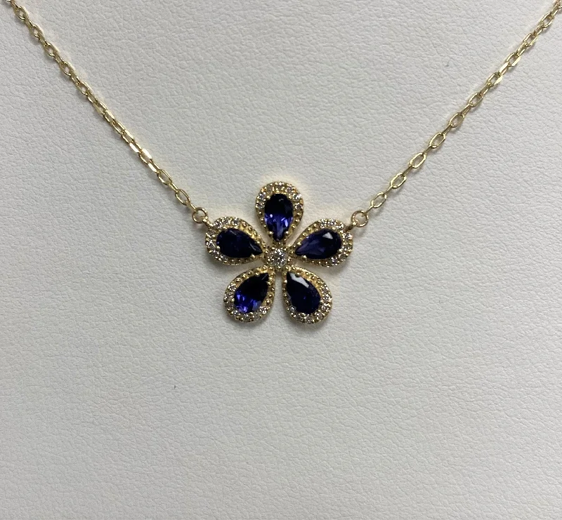 Limited Time, Unlimited Deals Classic Gold Ring 14kt Yellow Gold Iolite Flower Necklace Limited Time, Unlimited Deals Classic Gold Ring 14kt Yellow Gold Iolite Flower Necklace