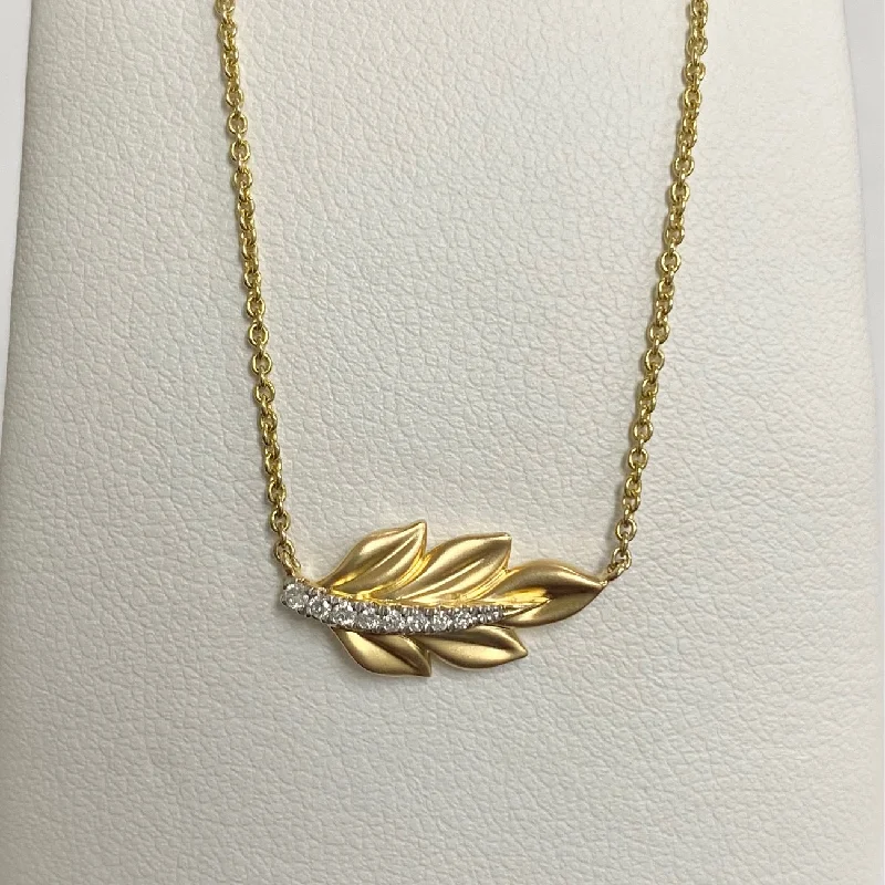 Shop Now, Save Big Bucks Tourmaline Necklace 14kt Yellow Gold Leaf with Diamonds Necklace Shop Now, Save Big Bucks Tourmaline Necklace 14kt Yellow Gold Leaf with Diamonds Necklace