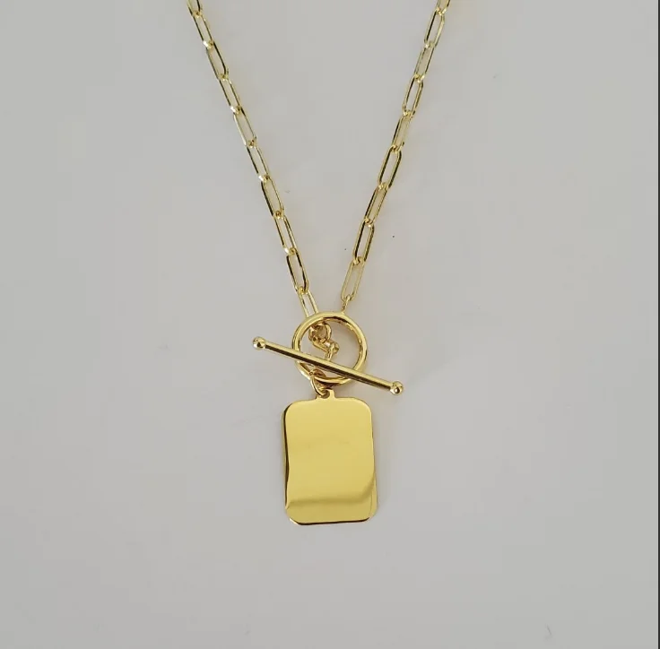 Black Friday - Style Deals All Week Long Bold Statement Necklace 14kt Yellow Gold Paperclip Chain Toggle Necklace