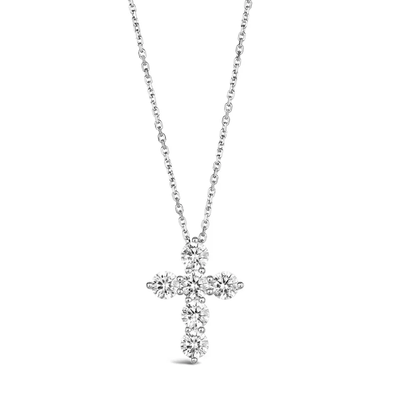 Big Savings, Big Smiles Sterling Silver Faith 3 Carat Cross Necklace