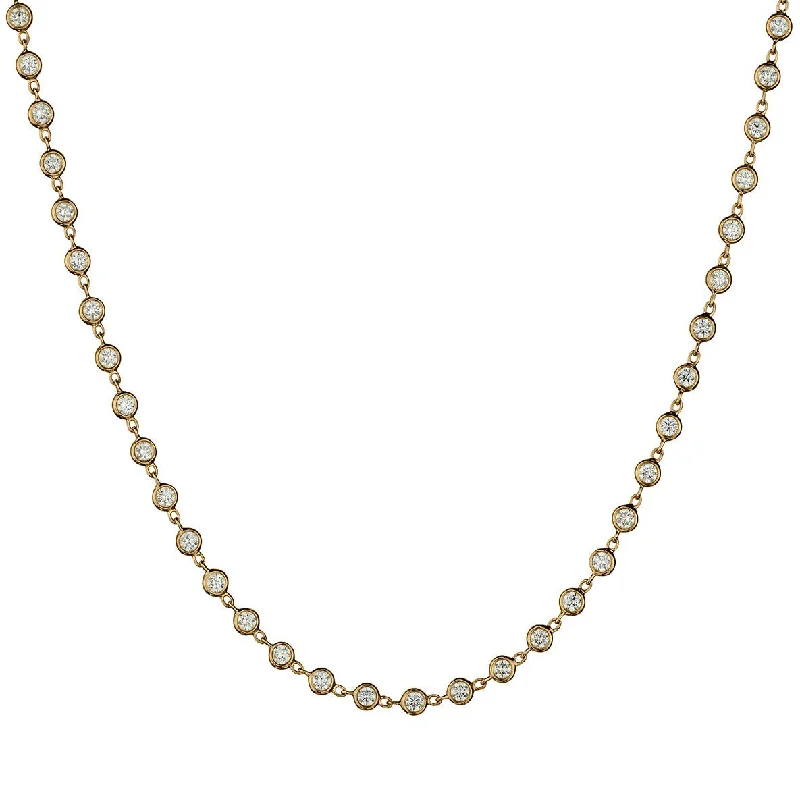 Flash Sale Beaded Bracelet BEZEL SET DIAMOND NECKLACE